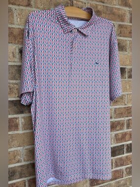 Vineyard Vines Shirt Men’s XL Polo Lobster Print Red White & Blue July 4th 🦞